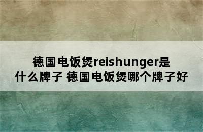 德国电饭煲reishunger是什么牌子 德国电饭煲哪个牌子好